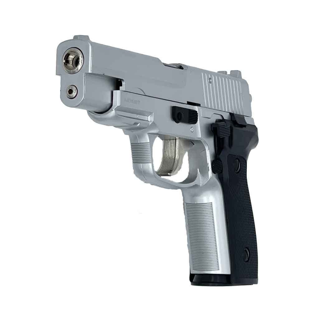 Airsoft STTI 9719 Hitman Silver – Pistolet à Ressort 0,3 J, 6mm, Chargeur 15 Billes – Noir Et Argent, Ergonomique