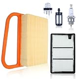 AUMEL Luftfilter Kettensägen-Zubehör mit Zusatzfilter Primerbirne Zündkerze Kraftstofffilter für STIHL TS410 TS410Z TS420 TS420Z Betonsäge Ersatz für 42381410300