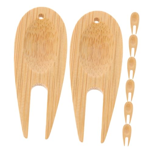 BESPORTBLE 8Pcs Golf Divot Repair Tool Durable Green and Turf Fork Portable Pitch Fork for Lawn Maintenance and Course Care Golf Accessory for Enthusiasts