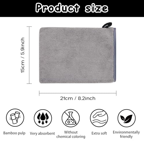 YYTECH Waschhandschuhe, 6 Stück Frottee Waschhandschuhe Waschhandschuh Waschlappen Premium 100% Baumwolle Waschlappen Set 16x21 cm weiche Qualität, saugstark und strapazierfähig – Bild 3