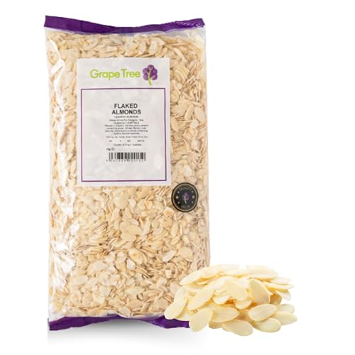 Grape Tree (1kg) Flaked Almonds. Perfect For Snacking Sweet Baking & Savoury Cooking. Low Carb Keto Friendly Slivered Almond Flakes Snack Rich in Protein Vitamins And Minerals.