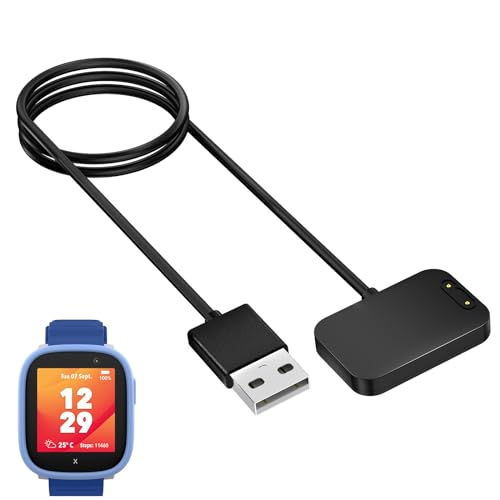Snyeest 1-Stück Magnetisches Ladekabel Kompatibel mit XPLORA X6 Tragbares USB-Kabel Ersatz Ladegerät Charging Cable für X6 Play/X6 Pro Schwarz