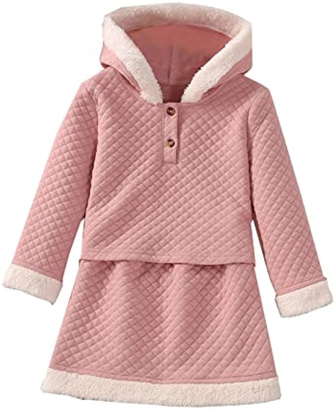 synia Toddler Kids Infant Baby Girls Long Sleeve Geometric Sweatshirt Tops Blouse Patchwork Skirt Outfit (Red, 3-4 Years)