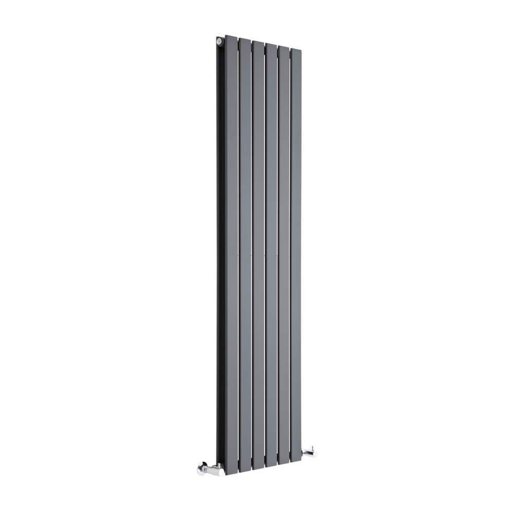 Milano Anthracite Alpha Vertical Double Flat Panel Radiator - 1600Mm X 420Mm