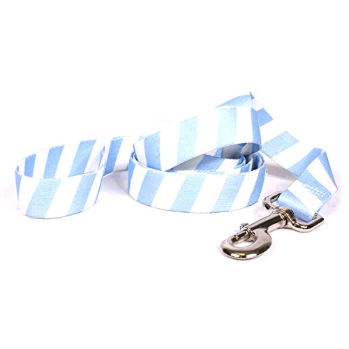 Image of Yellow Dog Design, Team Spirit Light Blue & White Dog Leash, Extra Small 3 /8 inch x 60 inch (5 ft.)