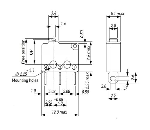 Micro-interrupteur F4T7GP-UL à action rapide et haute précision 5A - 2