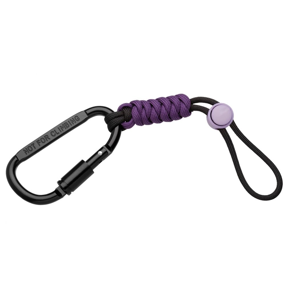 Harts Carabiner Paracord Key Ring, Durable Metal Construction, Strong Spring Action for Keys, Fobs and Tags (Purple)