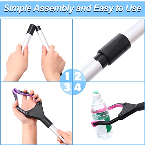 ctosree 8 pack 3234 trash grabber reacher tool for elderly foldable litter picker upper lightweight trash pick up stick long handy mobility aids for home garden arm extensionmulticolor