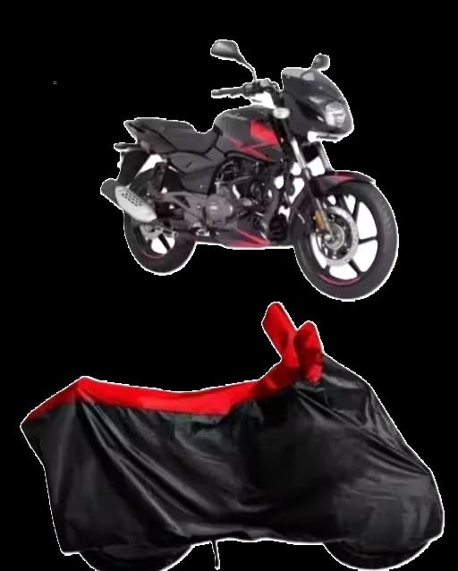 Image of Waterproof Bike Cover for Bajaj Pulsar 125 /150 NS | Premium Polyester Dustproof Dirt Resistant Motorcycle CoverRed