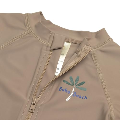 LÄSSIG Unisex Baby Schwimmanzug Kurzarm Badeanzug, Chocobraun, 19-24 Monate EU