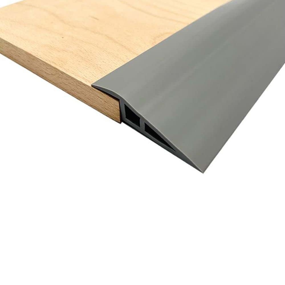 2M Strisce di Transizione del Pavimento PVC Autoadesiva Soglia di Dislivello Pavimento Soglia di Transizione Profilo di Transizione Pavimento per Dislivello di 1cm (Larghezza 5 cm, Grigio)