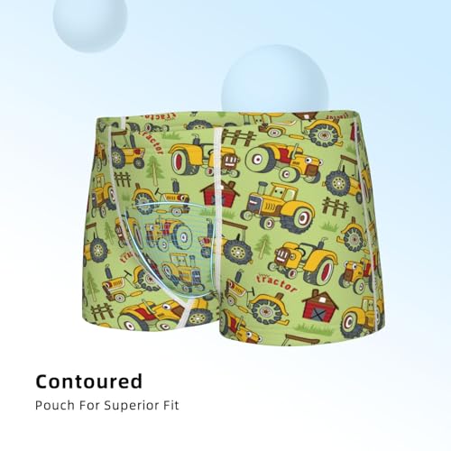 Boys' Cotton Boxer Brief Soft Underwear-Cute Tractor4