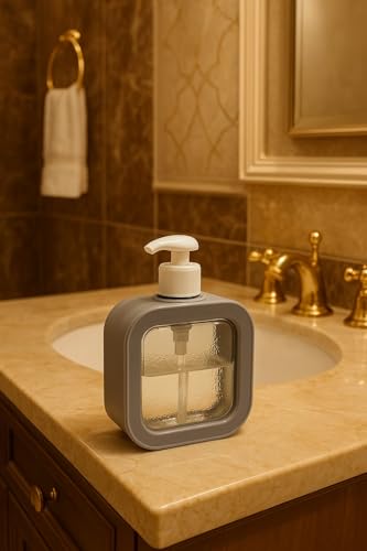 Image of Liquid Soap Dispenser | Refillable Pump Bottle for Hand Wash, Dish Wash, Shampoo, Conditioner, Shower Gel | Bathroom & Kitchen Use | Transparent Plastic | 300ml