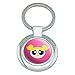 Powerpuff Girls Bubbles Head Keychain Classy Round Chrome Plated Metal
