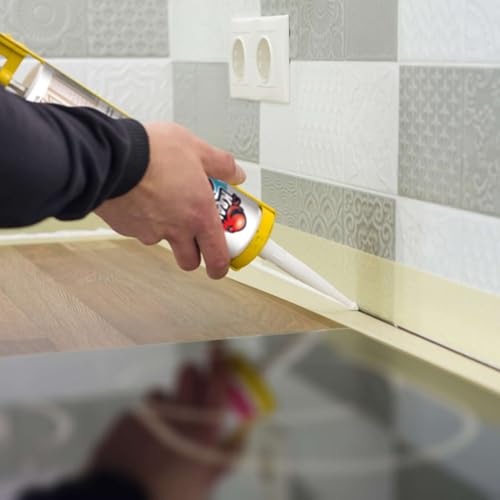Image of Kraken Bond Clear Silicone Sealant Waterproof% 100-10 fl oz Cartridge - RTV Silicone Caulk Kitchen and Bathroom, All Purpose, Window Caulking Sealant Outdoor Exterior Use Silicon, Gun Incl - 12 Pack