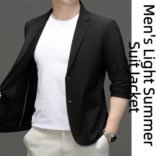 Kyayu Jacket, Men's Summer Ice Silk Cool Suit Jacket, Men's Slim Fit Casual Lightweight Business Lapel Blazer.2