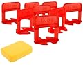 EMAISTORE Tile Leveling System - Pack of 2000 Tile Spacers 1/32 Inch with 1 Sponge - Professional Tile Leveling Clips for Ceramic Tile and Stone Installation