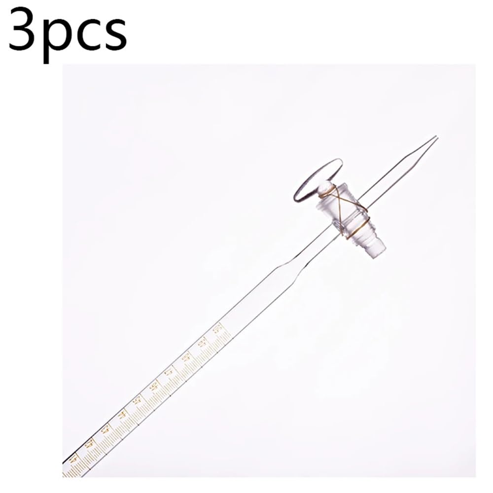 Vetreria da laboratorio 3 burette da 50 ml con interruttore a valvola in vetro
