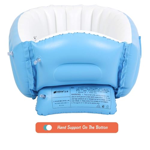 Image of LONGMIRE Inflatable Baby Bath Tub with Air Pump for 6 to 60 Months Portable Air-Filled Bathtub Mini Swimming Pool for Kids Foldable Swimming Tub for Indoor & Outdoor Uses