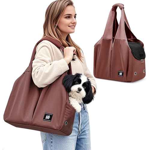 ALLSOPETS Puppy Sling Carrier for Small Dogs Breathable Dog Sling with Leash Hook