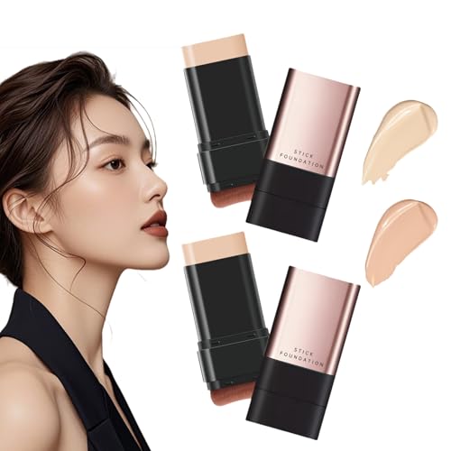6 in 1- Luxury Anti-Wrinkle Foudation Stick, Traceless Matte Foundation Repair Stick, Double Head Foundation Make up Stick, Korea Flawless Eraser Foundation Stick (Bright white+Natural color)