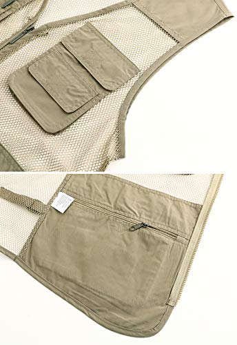 Image of Hbufnha Mens Mesh Lightweight Vest Outdoor Work Fishing Hunting Extra Pockets Vest