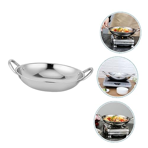 Wok de acero inoxidable con doble mango Veemoon miniatura 4