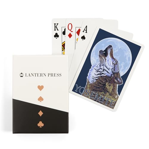Lantern Press Yosemite California Wolf Howling Naipes Póker