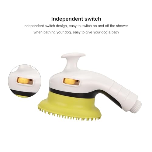 Haustier-Duschbrause, Handbrause Mit Ein-/Aus-Schalter, Hundewaschduschaufsatz, Hundebadebrause Zum Baden Und Massieren(Gelb)
