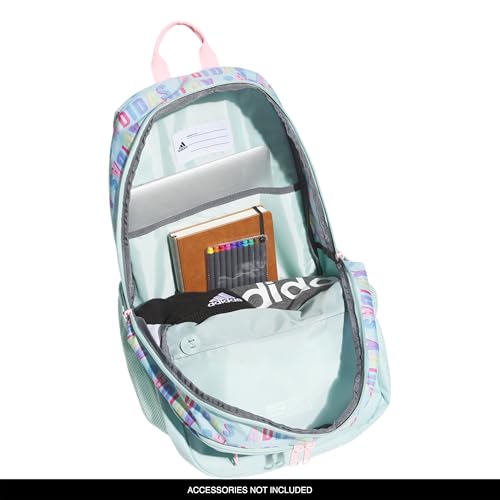 Image of adidas Foundation Backpack, Hall Pass Semi Flash Aqua /Pink Spark, OSFA