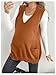 OYOANGLE Women's Maternity V Neck Sweater Vest Pregnancy Sleeveless Pullover Knitted Tank Top Coffee Brown Large
