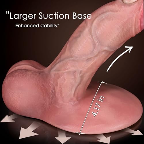 Image of Coocfan G spot Silicone Dildo with Extra Strong Suction Cup, 7.1 inch Soft Lifelike Texture Dildos, Hands-Free Adult Sex Toys,Sex Toys for Women, Men & Couples Harness Strapon Huge Thick Girth Dildos