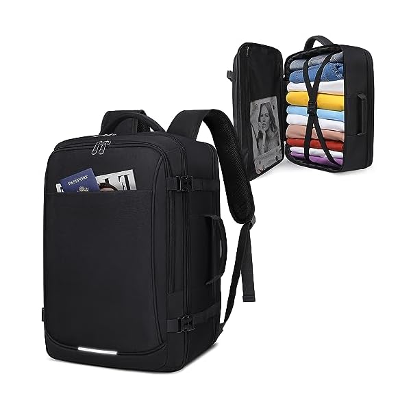 IGOLUMON-Travel-Backpack-for-Men-Women-40L-Flight-Approved-Carry-on-Backpack-17-Inch-Waterproof-Laptop-Backpack-Large-Luggage-Daypack-Business-College-Weekender-Overnight-Backpack-with-Shoe-Bag-Black IGOLUMON Travel Backpack for Men Women 40L Flight Approved Carry on Backpack 17 Inch Waterproof Laptop Backpack Large Luggage Daypack Business College Weekender Overnight Backpack with Shoe Bag, Black