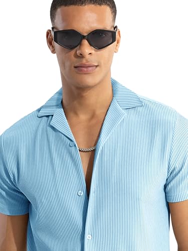 Image of Nobel Monk Men's Solid Casual Shirt |Half Sleeve | Regular Fit |Stylish Shirt for Men