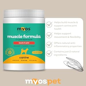 MYOS Canine Muscle & Joint Supplement – Fortetropin & Green Lipped Mussel for Enhanced Strength and Mobility in Dogs (198, Grams)