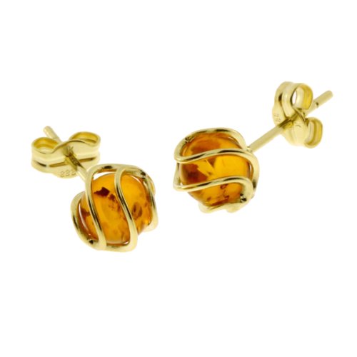 Preisvergleich Produktbild InCollections Damen-Ohrstecker 333 / 000 Gold mit Bernstein