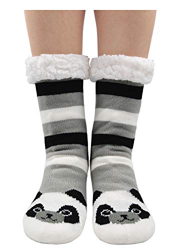 PUTUO Pantuflas Mujer Gruesos Calcetines de piso casa abrigados Invierno Térmico Calcetines, Mujer Antideslizante Calientes Calcetines Zapatillas de casa