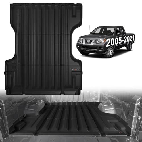 Image of TripleAliners Truck Mat Compatible with 2005-2021 Nissan Frontier 6FT Accessories, Truck Bed Mat Heavy Duty Custom Fit All Weather Protection TPE Pickup Liner