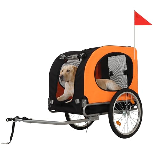 Bicycle Dog Carrier - 88Lbs Capacity Pet Bike Trailer with 19" Air Tires,Foldable Dog Trailer for Bike | with 600d Durable Waterproof Oxford Cloth | Universal Coupler | for Medium/Large Pets