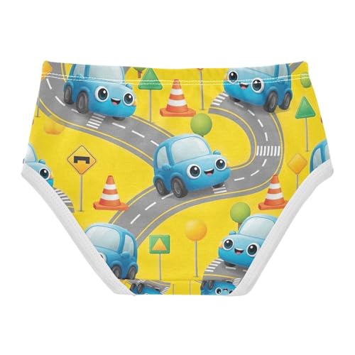 Cute Cartoon Blue Cars Eyes Underwear Toddler Girl, Underwear for Girls, 2T–8 Years2