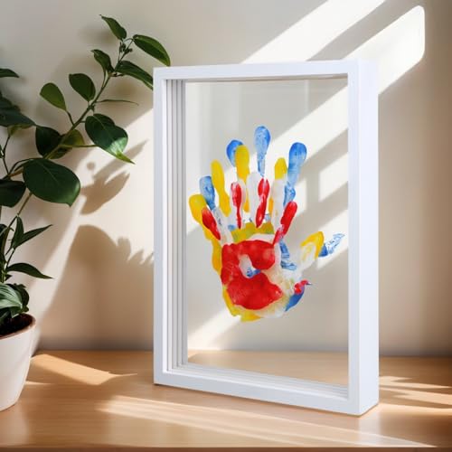 image for MLDWRONGYAOZ Family Handprint Frame Kit for 4 with 12 Paint Colors&12 
