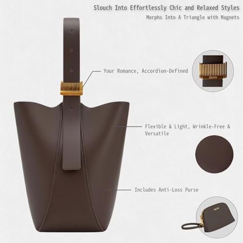Bolso tote de cuero pequeño para mujer miniatura 5