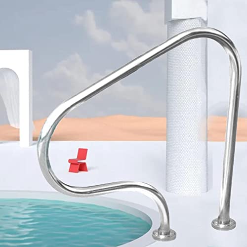 Pool Handrail 1Pcs Pool Handrails, Inground Pool Pool Railing, Swimming Pool Pool Railing, 304 Stainless Steel Pool Railing Handrails Easy to Install,Silver