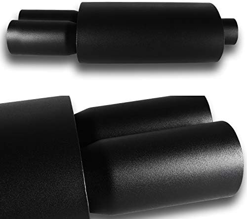 Universal 3" Inlet 3" Outlet Dual Exhaust Tip Muffler Black Stainless Steel Universal 21.0" Length, Dual Slant Tip, Weld On, Exhaust Resonator Muffler (DTM Style)