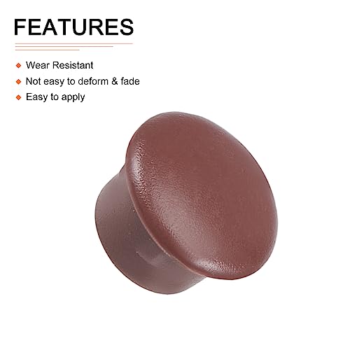 Image of DTGN 10mm x 12.5mm x 8mm(Dia. x Cap Dia. x H) Screw Hole Plugs - 30Pack - Good for Furniture Cupboard Wardrobe - Plastic Fastener Hole Caps - Brown