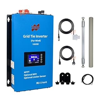 Marsrock 1000W Wind Grid Tie Inverter with Limiter, Pure Sine Wave Inverter Converts 22-60V DC to 110V/240V AC (Auto-Match),Perfectly Compatible with Home Wind Power Systems
