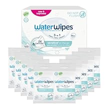 مناديل WaterWipes Sensitive+ On The Go، 3 في 1 تنظف وتعتني وتحمي، 99.9% ماء، مناديل مبللة غير معطرة ومضادة للحساسية، 100 عبوة