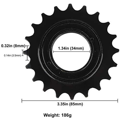 Hycline Single Speed Bicycle Freewheel 20T, Bike Freewheel - BLACK - Image 3
