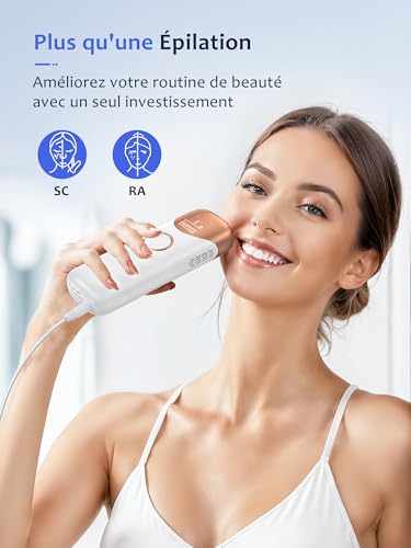 Épilateur Lumière Pulsée avec Système de Refroidissement par Glace, Épilateur à Lumière Pulsée avec 9 Niveaux D'énergie, 999 900 Flashs, Épilation Laser pour Visage, Jambes et Corps – vue 4