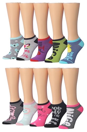 Image of Tipi Toe Women's 10 Pairs Lightweight Colorful Socks - Fun Low Cut Patterns for All-Day Comfort and Easy Everyday Style